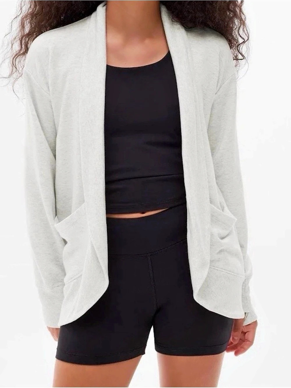 Athleta Girl Wrap 'n Roll Cardigan Girls Medium Gray